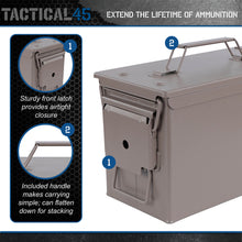 Load image into Gallery viewer, M2A2 50 Cal Ammo Can Earth Brown Steel Metal Storage Box with Latch
